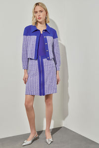 Crop Jacket - Button Front Mixed-Media Tweed | Ming Wang