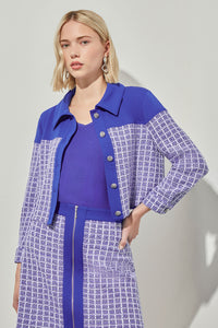 Crop Jacket - Button Front Mixed-Media Tweed | Ming Wang