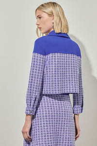 Crop Jacket - Button Front Mixed-Media Tweed | Ming Wang