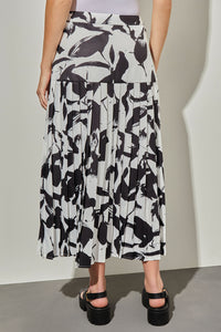 Drop Waist Maxi Skirt - Pleated Floral Woven | Ming Wang