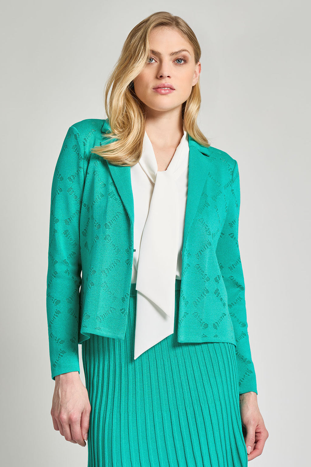 Plus Size Heritage Fit Diamond Burnout Soft Knit Jacket | Ming Wang ...