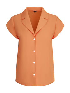 Short Puff-Sleeve Poplin Blouse, Citrus Blossom | Meison Studio Presents Misook