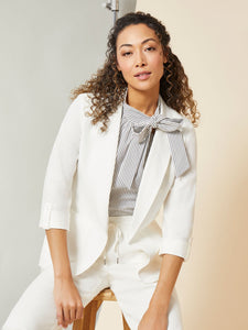 Plus Size Classic Patch Pocket Jacket in the Color NYC White | Jones New York