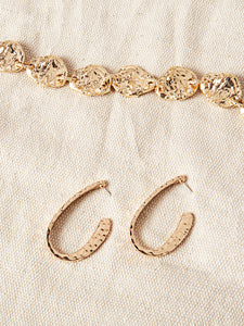 Hammered 18K Gold Short Necklace, Gold | Misook