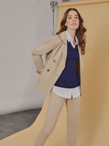 Plus Size Double-Breasted Trench Coat, Jones Khaki | Meison Studio Presents Jones New York