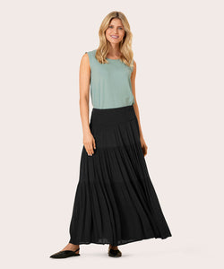 Sable Tiered Maxi Skirt | Black Solid | Masai Copenhagen