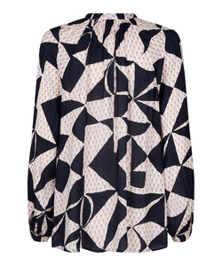Inedica Shirt, Dusky Orchid Geometric Print | Meison Studio Presents Masai