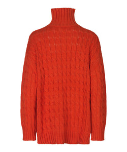Feline Turtleneck Sweater, Red Clay | Meison Studio Presents Masai