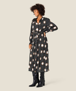 Nomina Tie-Neck Dress, Rubber Print | Meison Studio Presents Masai