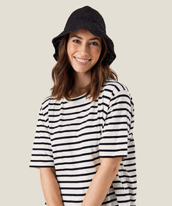 Doreann Striped Tee, Whitecap and Black Striped | Meison Studio Presents Masai