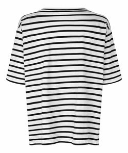 Doreann Striped Tee | Whitecap and Black Striped | Masai Copenhagen