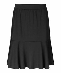 Scarla Ruffle Hem Knee-Length Skirt | Black Solid | Masai Copenhagen