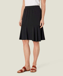 Scarla Ruffle Hem Knee-Length Skirt, Black Solid | Meison Studio Presents Masai