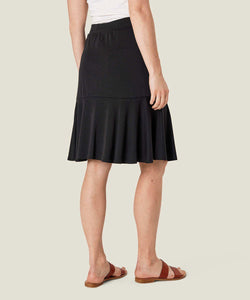 Scarla Ruffle Hem Knee-Length Skirt, Black Solid | Meison Studio Presents Masai
