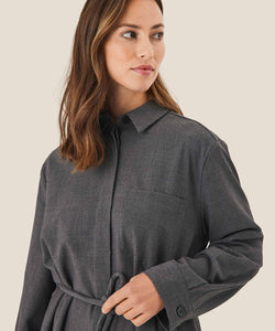 Idune Button Up Shirt | Dark Grey Melange | Masai Copenhagen