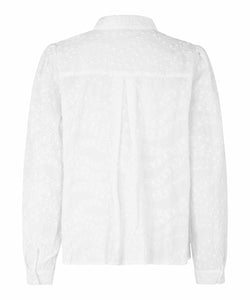 Inella Embroidered Button-Up Shirt | White Micro Print | Masai Copenhagen