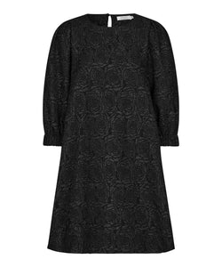 Nirisa Puff Sleeve Dress | Black Rose Print | Masai Copenhagen
