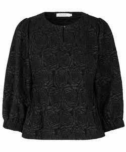 Bodalai Peplum Top | Black Rose Print | Masai Copenhagen