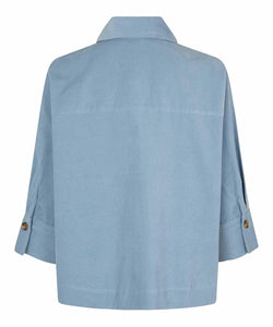 Idakaia Button-Up Jacket | Ashley Blue Solid | Masai Copenhagen