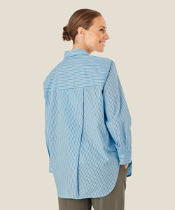 Ilak Button-Up Shirt | Ashley Blue Stripe Print | Masai Copenhagen