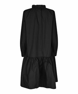 Nerthus Ruffle V-Neck Midi Dress | Black Solid | Masai Copenhagen
