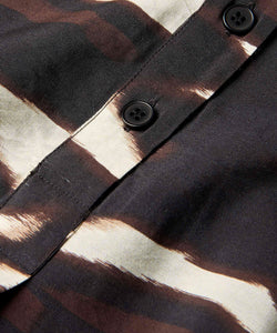 Nikkini Half Button-Up Midi Dress | Coffee Bean Abstract Print | Masai Copenhagen