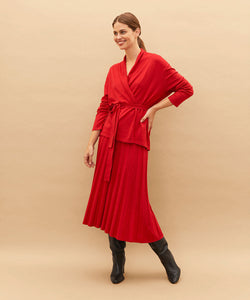Silke Knit Midi Skirt, Scarlet Sage Solid | Meison Studio Presents Masai
