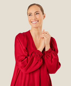Nalo Smock-Sleeve Midi Dress | Scarlet Sage Solid | Masai Copenhagen