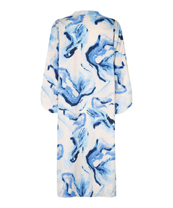 Nalo Smock-Sleeve Midi Dress | Powder Blue Print | Masai Copenhagen