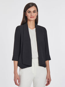 Draped Open-Front Blazer