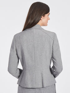 Melange Two-Button Blazer, Grey/Black | Kasper
