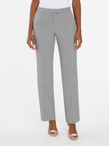 Melange Tab-Front Pants, Grey/Black | Kasper