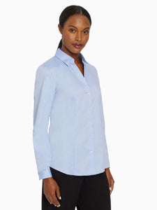 Easy Care Button-Up Shirt, Blue | Meison Studio Presents Jones New York
