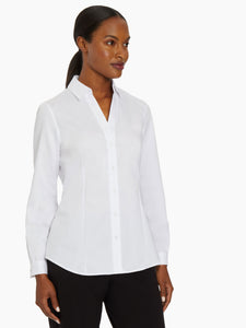 Easy Care Button-Up Shirt, White | Meison Studio Presents Jones New York
