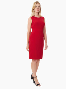 Tailored Crepe Sheath Dress, Fire Red | Meison Studio Presents Kasper