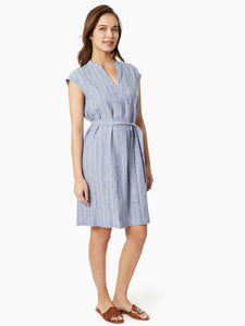 Tie-Waist Kelly Shirt Dress in the color Collection/Navy White | Jones New York 