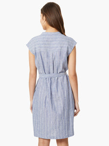 Tie-Waist Kelly Shirt Dress in the color Collection/Navy White | Jones New York 