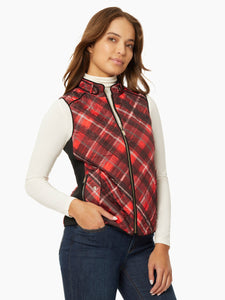 Zip-Front Quilted Vest in Color Rouge Combo | Jones New York