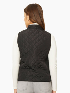 Zip-Front Quilted Vest, Jones Black | Meison Studio Presents Jones New York