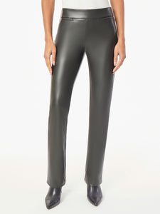 Vegan Leather Pull-On Pants in Color Jones Black | Jones New York