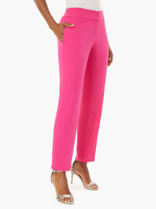 Stretch Crepe Slim Leg Pants in the Color Pink Perfection | Kasper