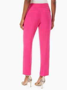 Stretch Crepe Slim Leg Pants in the Color Pink Perfection | Kasper