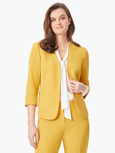 Rolled Cuff Stretch Crepe Jacket in the color Butterscotch | Kasper