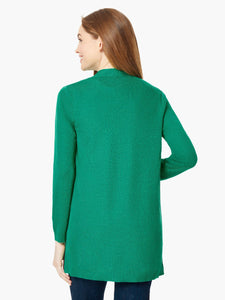 Open-Front Ribbed Trim Knit Cardigan in the Color Kelly Green | Jones New York