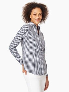 Gingham Easy-Care Button-Up Shirt in the Color Collection Navy/NYC White | Jones New York