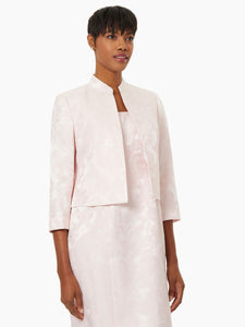Floral Jacquard Open Front Stand Collar Jacket – meison