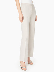 Stretch Pebble Crepe Straight Leg Pants in the color Summer Straw | Kasper