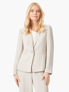 Stretch Pebble Crepe Seamed One-Button Blazer in the color Summer Straw | Kasper