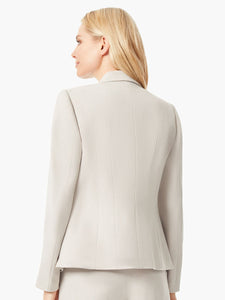 Stretch Pebble Crepe Seamed One-Button Blazer in the color Summer Straw | Kasper