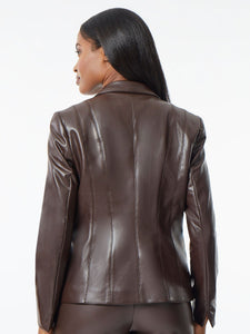 Holly Jacket, Vegan Leather, Chocolate | Kasper